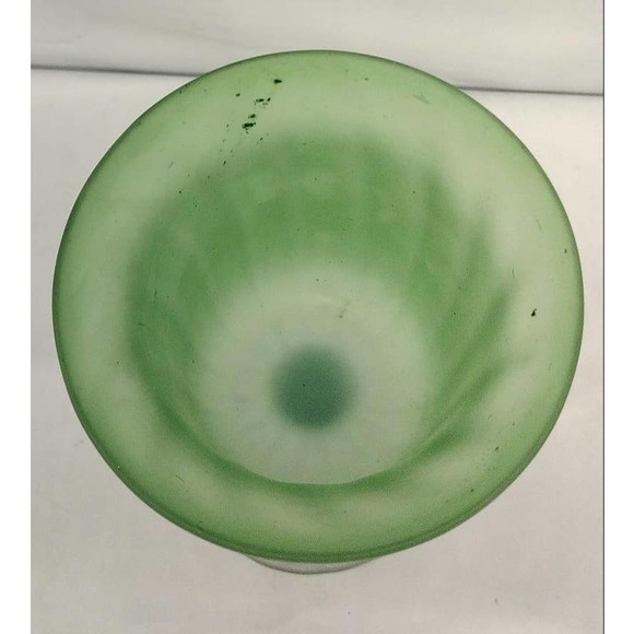 unbrand Dining Hand Blown Frosted Green White Stemmed Wine Glasses